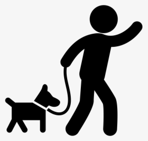 Man Carrying A Dog With A Belt To Walk - Dog Walk Icon, HD Png Download, Transparent PNG