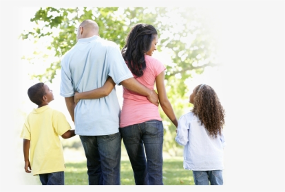 Family Of Four Taking A Walk In The Park - African American Families Walking Png, Transparent Png, Transparent PNG