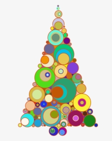Colorful Abstract Circles Christmas Tree Clip Arts - Circles To A Christmas Tree, HD Png Download, Transparent PNG