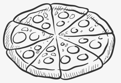 whole pizza clip art black and white