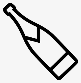 Champagne Bottle - Champagne Bottle Clipart Black And White, HD Png Download, Transparent PNG
