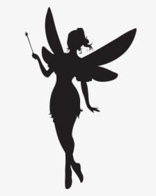 With Fairy Magic Silhouette Wand Free Download Png - Transparent Fairy Silhouette, Png Download, Transparent PNG
