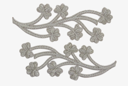One Pair Of Silver Shamrock Repeat Patterns Gilt - Lace, HD Png Download, Transparent PNG