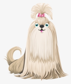 Cute Sticker Puppy Dog Cartoon Free Frame Clipart - Drawing Cute Dog Shih Tzu, HD Png Download, Transparent PNG