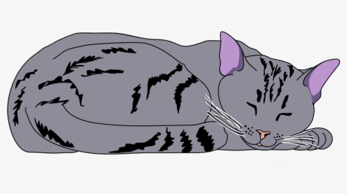 Clipart Sleeping Cat Png, Transparent Png, Transparent PNG