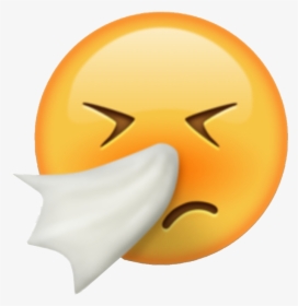 Sick Smiley Face Images - Sneeze Emoji, HD Png Download, Transparent PNG