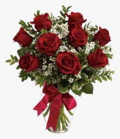Vase Of Red Roses Transparent Image - Beautiful Flower Bouquets For Birthday, HD Png Download, Transparent PNG
