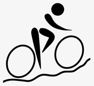 Olympic Sports Cycling Mountain Biking Pictogram Svg - Biker Clipart Black And White, HD Png Download, Transparent PNG