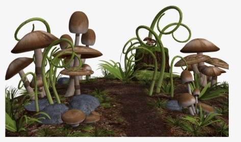 Mushrooms Along Path - Fantasy Mushrooms Png, Transparent Png, Transparent PNG