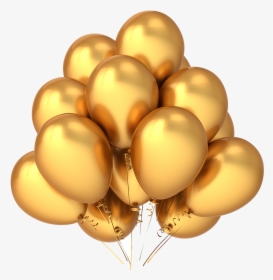 Golden Balloon Transparent - Birthday Balloons Png Gold, Png Download, Transparent PNG