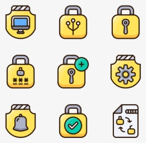 Security - Flat Icon Yellow, HD Png Download, Transparent PNG