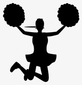 Cheerleading Pom-pom Clip Art - Cheerleader Clipart Silhouette Png, Transparent Png, Transparent PNG
