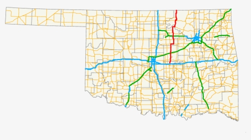 Transparent Curvy Road Png - Cimarron Turnpike On Oklahoma Map, Png Download, Transparent PNG