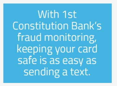 With 1st Constitution Bank S Fraud Monitoring, Keeping - Electric Blue, HD Png Download, Transparent PNG