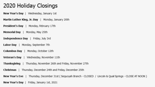 2020 Holiday Closings New Year S Day - Lik The Bred Memes, HD Png Download, Transparent PNG