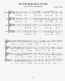 We Ll Be Right Back Sheet Music Composed By Donald - Sheet Music, HD Png Download, Transparent PNG