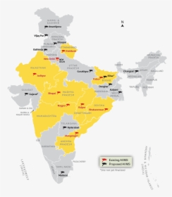 Location Map Of All India Institute Of Medical Science - Map Of India, HD Png Download, Transparent PNG
