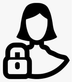 Girl Woman Lock Block - Personal Information Icon Png, Transparent Png, Transparent PNG