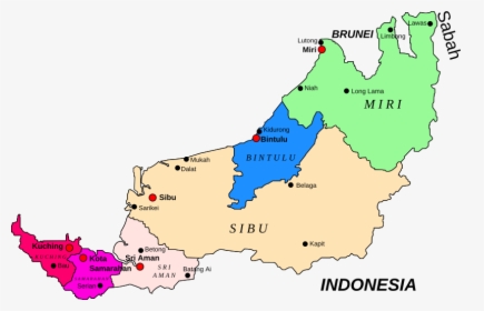 Map Of Sarawak, Malaysia - Sarawak State, HD Png Download, Transparent PNG