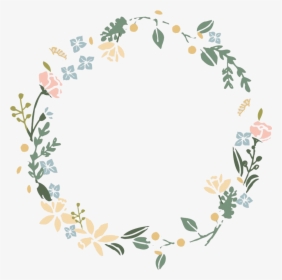 Modern Floral Garland Png Picture - Wreath With Flowers Drawing, Transparent Png, Transparent PNG