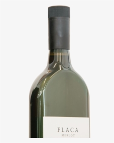 Bordeaux Shoulders On A Flat Wine Bottle - Glass Bottle, HD Png Download, Transparent PNG
