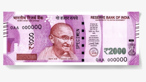 Indian Money Png - Original 2000 Rupees Note, Transparent Png, Transparent PNG