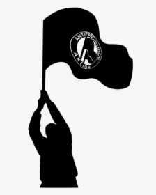 Silhouette,monochrome Photography,cap - Person Waving Flag Silhouette, HD Png Download, Transparent PNG