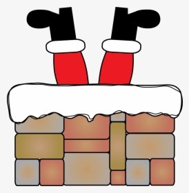 Santa Stuck In A Chimney Png - Santa Stuck In Chimney Clipart, Transparent Png, Transparent PNG