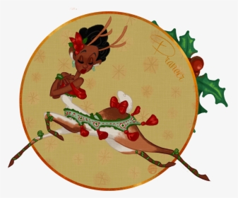 Christmas Reindeer Santa Festive Vintage Holidays Clipart - Reindeer, HD Png Download, Transparent PNG