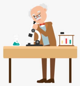 Person Looking Through Microscope Cartoon, HD Png Download, Transparent PNG