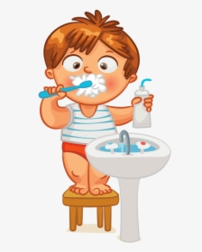 Clip Art Kid Brush Teeth Clock Time - Brush Your Teeth Clipart, HD Png Download, Transparent PNG