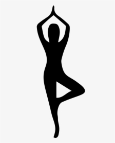 Silhouette - Woman doing yoga on tree with roots - CleanPNG / KissPNG