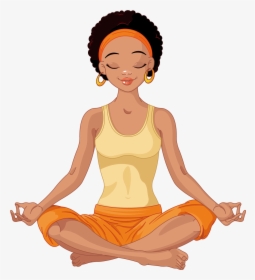 Transparent Meditating Clipart - African American Yoga Girl, HD Png Download, Transparent PNG
