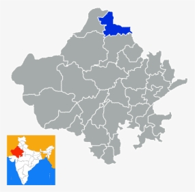 Location Of Hanumangarh District In Rajasthan - Jaipur In Rajasthan Map, HD Png Download, Transparent PNG
