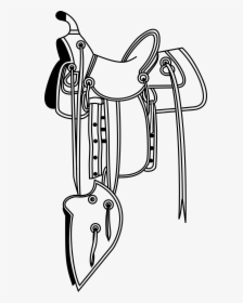 Clipart Cowboy Saddle Png Saddle Clipart Transparent - Drawings Of Western Saddles, Png Download, Transparent PNG