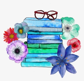 Books And Flowers - Books And Flowers Png, Transparent Png, Transparent PNG