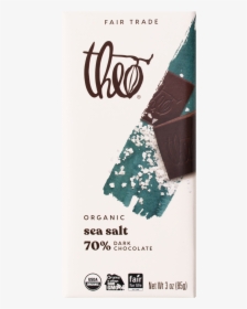 Theo Sea Salt 70% Dark Chocolate, 3 Oz - Theo Chocolate Dark Chocolate Og Ginger 3 Oz, HD Png Download, Transparent PNG