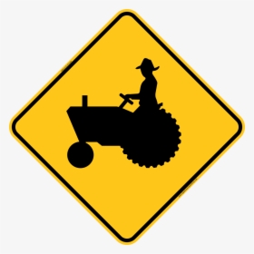 Tractor Crossing Icon Warning Trail Sign - Warning Sign Tractor, HD Png Download, Transparent PNG
