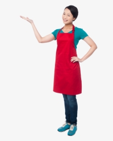 Women Pointing Left Png Image - Woman In Apron Png, Transparent Png, Transparent PNG