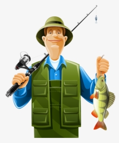 Fishing Clipart Action - Fisherman Png, Transparent Png, Transparent PNG