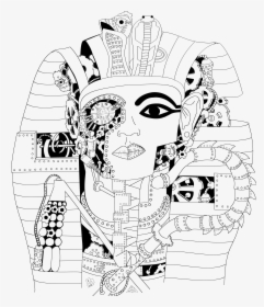 Tomb Drawing King Tut S Picture Free - Face Line Drawing Skull, HD Png Download, Transparent PNG