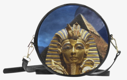 King Tut And Pyramid Round Sling Bag - White Round Sling Bag, HD Png Download, Transparent PNG