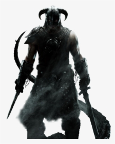 Skyrim Character Png - Black And White Gaming Poster, Transparent Png, Transparent PNG