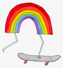 Skateboarding Rainbow, HD Png Download, Transparent PNG