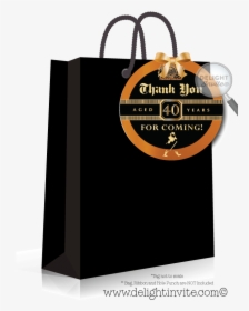 Johnnie Walker Black Label 40th Birthday Favor Tag - Thank You Note On Goodie Bag, HD Png Download, Transparent PNG