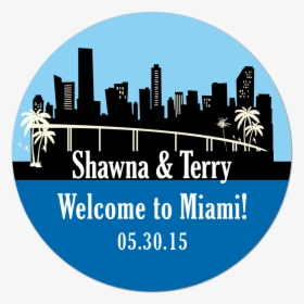 Miami Florida Skyline Personalized Sticker Wedding - Bashment, HD Png Download, Transparent PNG