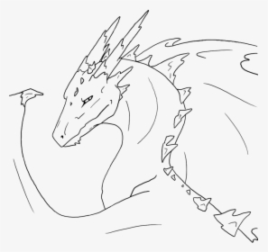 Free Dragon Outlines Ii By Suzidragonlady - Dragon Line Art Head, HD Png Download, Transparent PNG