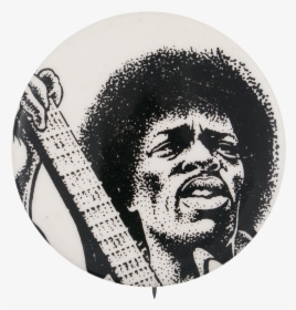 Jimi Hendrix With Guitar Music Button Museum - Badge, HD Png Download, Transparent PNG