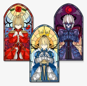 Image Of Stained Glass Fate Sabers - Saber, HD Png Download, Transparent PNG