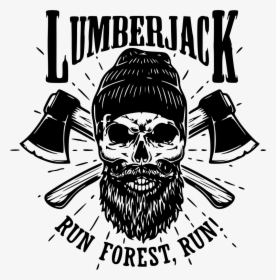 Lumberjack Clipart Forest Man - Skull With Beard And Beanie, HD Png Download, Transparent PNG
